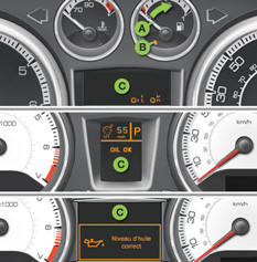 A. With the ignition on, the fuel gauge needle should indicate the level of fuel