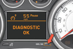 With the engine running, to start a manual check, briefly press the "CHECK/000"