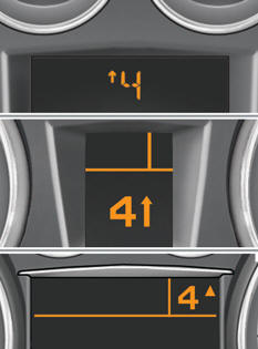 The information appears in the instrument panel in the form of an arrow accompanied