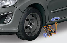 Tighten the security bolt using the wheelbrace 1 fitted with the security socket