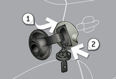 1. Opening the fuel filler flap.