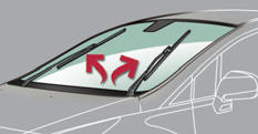 This position permits release of the windscreen wiper blades.