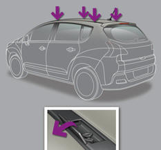 When fitting transverse roof bars, use the four quick-fi t fixings provided for