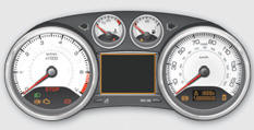 - a pictogram and a message in the central instrument panel screen.