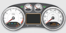 - a pictogram and a message in the central instrument panel screen.