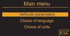 Vehicle parameters