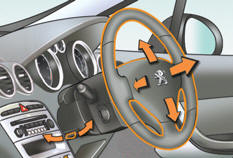 When stationary , pull the control lever to release the adjustment mechanism.