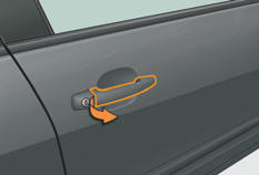 After unlocking the vehicle completely using the remote control or the key, pull