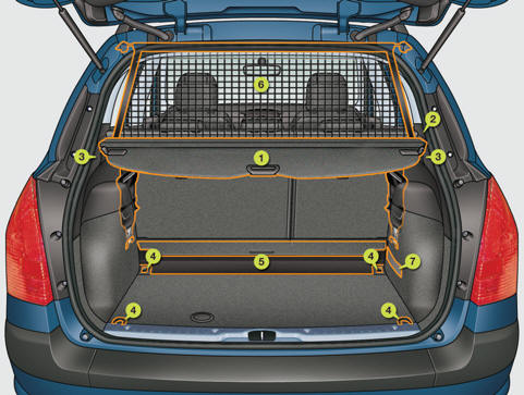 1. Rear parcel shelf (see details on following page)