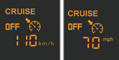 Switch the cruise control back on by pressing button 4 again.