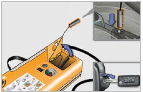 Connect the compressor's electric plug to the vehicle's 12 V socket.