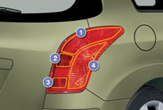 1. Brake lamps / sidelamps (P21/5W).