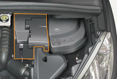 The battery is located under the bonnet.
