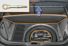 The towing eye is installed in the boot under the floor.