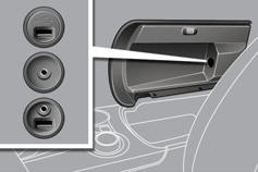 This connection box consists of a jack auxiliary socket and/or a USB port.