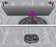 The tools are installed in the boot under the floor.