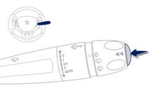 Press the button on the end of the wiper control stalk to display the various