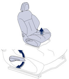 Pull the control upwards to raise or push it downwards to lower, as many times