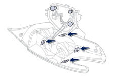 Changing brake lamp, reversing lamp and direction indicator bulbs