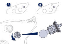 Changing direction indicator bulbs