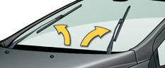 This position permits release of the windscreen wiper blades.