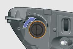 Turn the bulb holder a quarter of a turn and extract it.