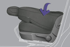 When the seat backrest is in this position, the seat behind it and the centre