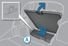 To store it at the bottom of the boot: remove the rear parcel shelf as described